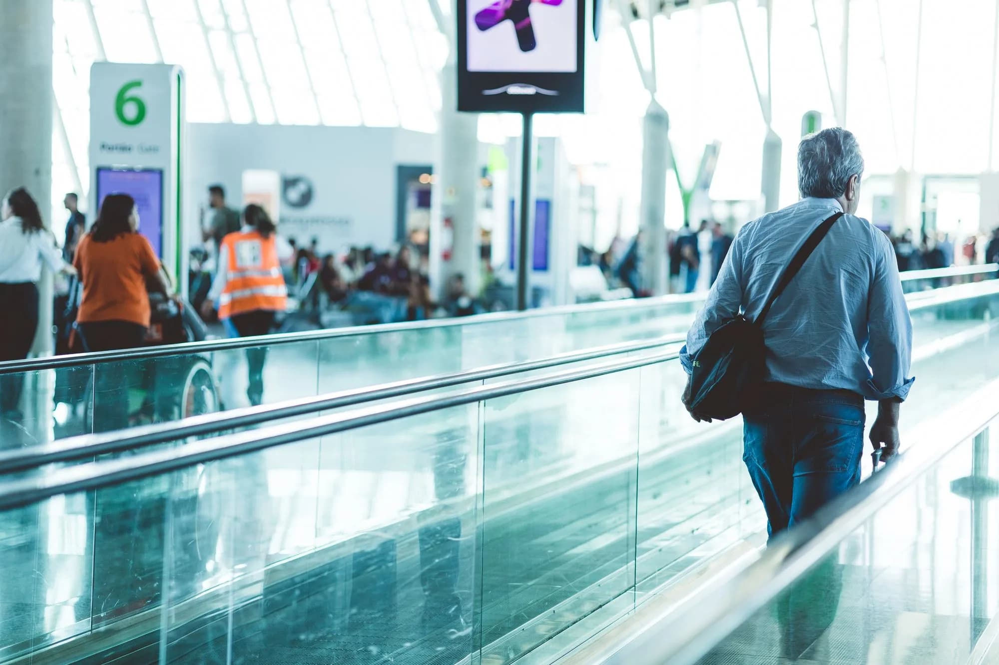 Airport terminal environment representing landside aviation mobility