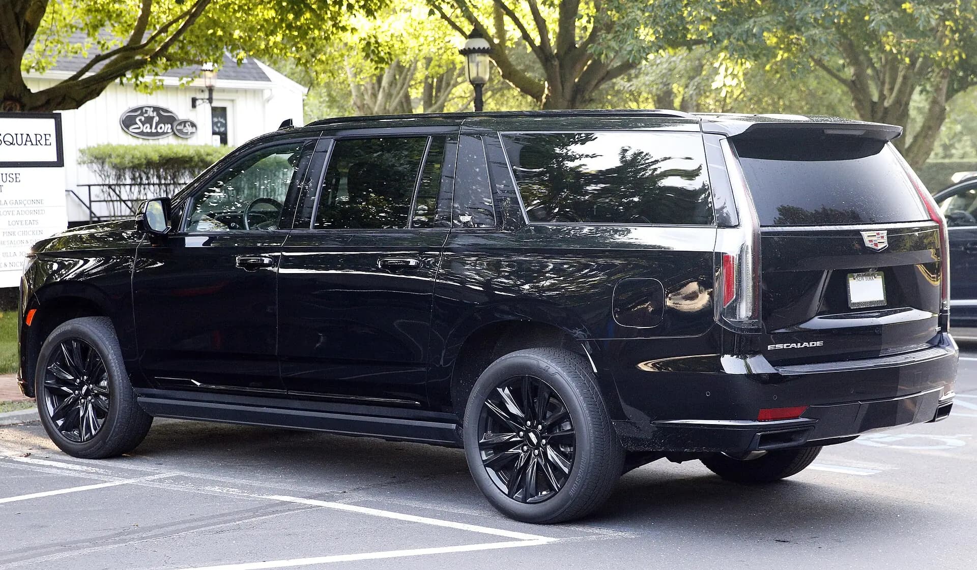 Rear view of a black premium SUV